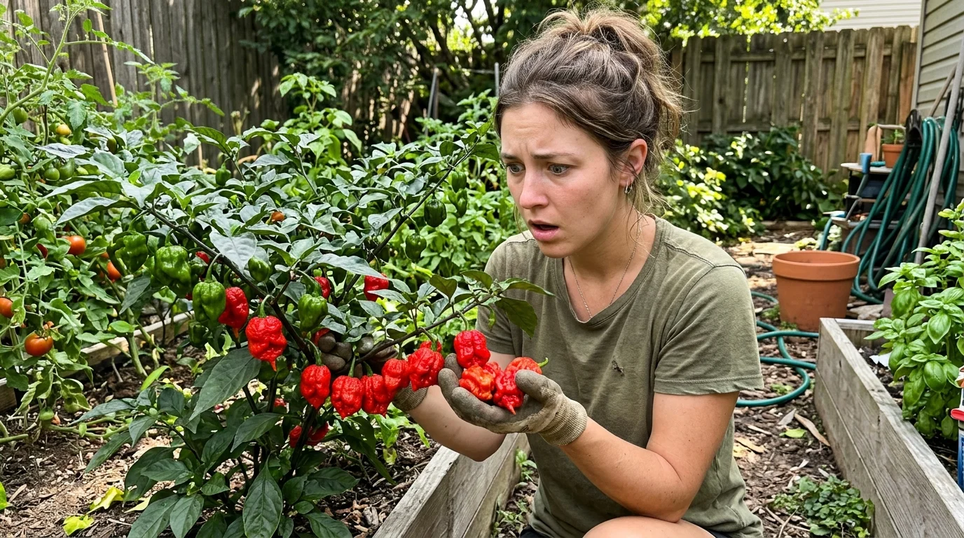 Carolina Reaper (Uzgoj): 7 ověřených kroků k masivní sklizni pekelné papričky 1 Detailní pohled na pěstování extrémně pálivé papričky Carolina Reaper na zahradě